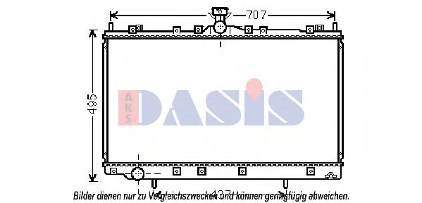 Радиатор, охлаждение двигателя AKS DASIS 140097N
