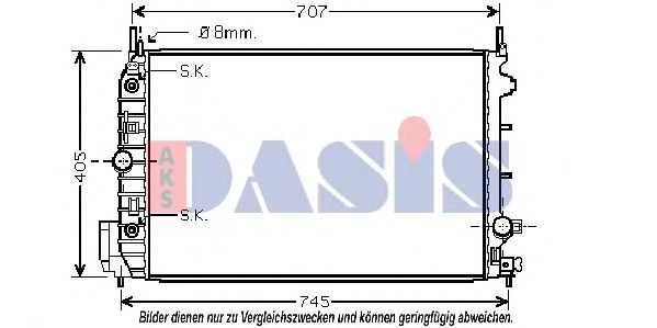 Радиатор, охлаждение двигателя AKS DASIS 150074N
