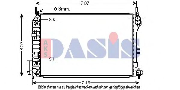 Радиатор, охлаждение двигателя AKS DASIS 152007N