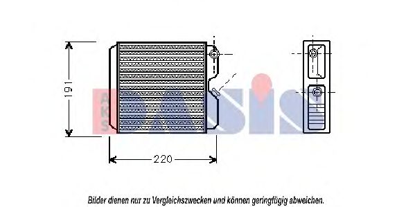 Теплообменник, отопление салона AKS DASIS 159013N