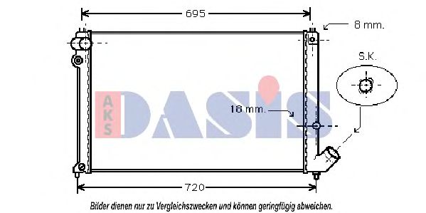 Радиатор, охлаждение двигателя AKS DASIS 160005N