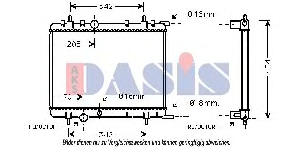 Радиатор, охлаждение двигателя AKS DASIS 160072N