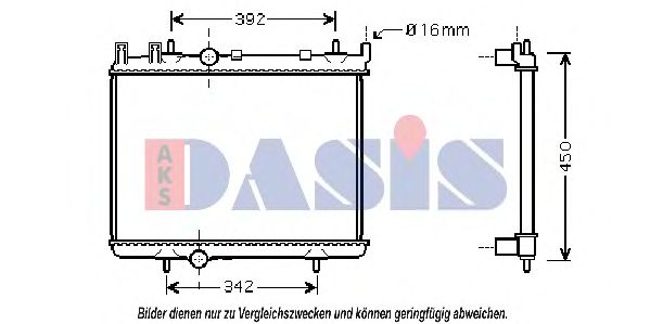 Радиатор, охлаждение двигателя AKS DASIS 160084N