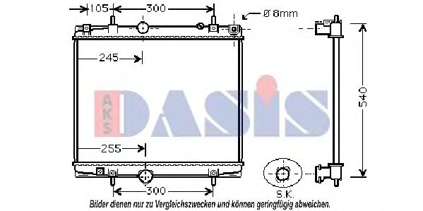 Радиатор, охлаждение двигателя AKS DASIS 160085N