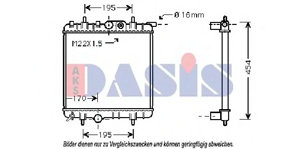 Радиатор, охлаждение двигателя AKS DASIS 160097N