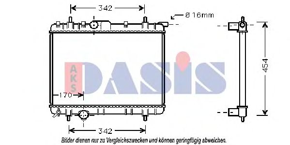 Радиатор, охлаждение двигателя AKS DASIS 160098N
