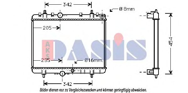 Радиатор, охлаждение двигателя AKS DASIS 160099N