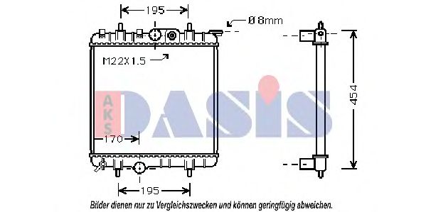 Радиатор, охлаждение двигателя AKS DASIS 161450N