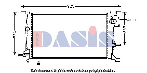 Радиатор, охлаждение двигателя AKS DASIS 180066N