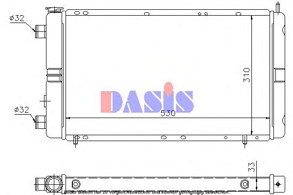 Радиатор, охлаждение двигателя AKS DASIS 180280N