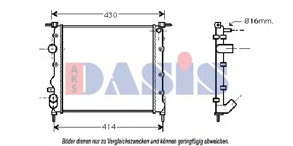 Радиатор, охлаждение двигателя AKS DASIS 181440N
