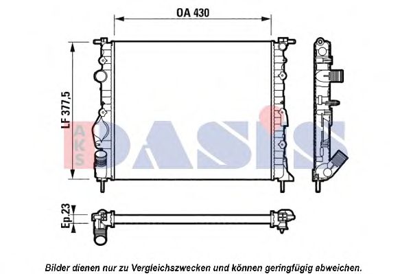 Радиатор, охлаждение двигателя AKS DASIS 181700N