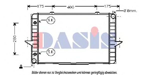 Радиатор, охлаждение двигателя AKS DASIS 220017N