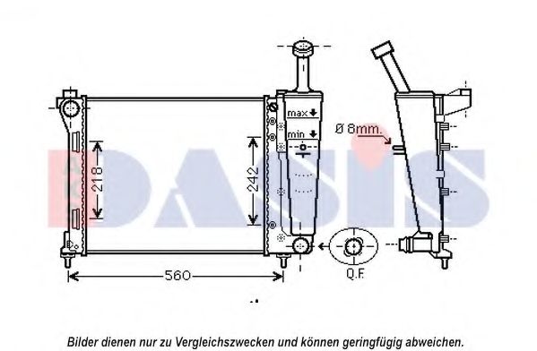 Радиатор, охлаждение двигателя AKS DASIS 300018N