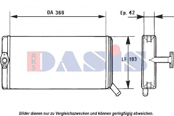 Теплообменник, отопление салона AKS DASIS 399040N