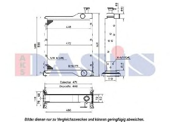 Радиатор, охлаждение двигателя AKS DASIS 440206N