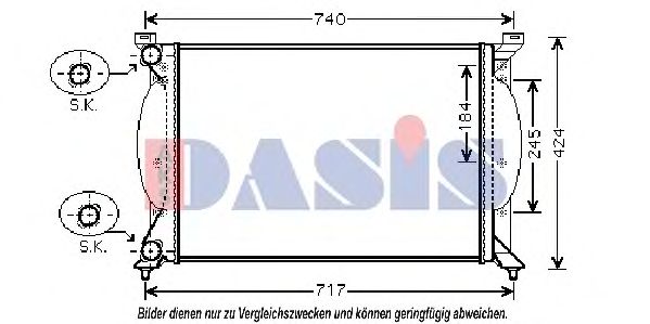 Радиатор, охлаждение двигателя AKS DASIS 480064N