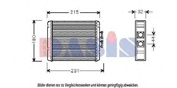 Теплообменник, отопление салона AKS DASIS AI6198