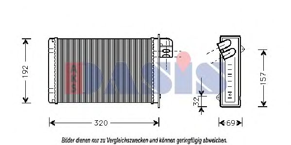 Теплообменник, отопление салона AKS DASIS 529030N