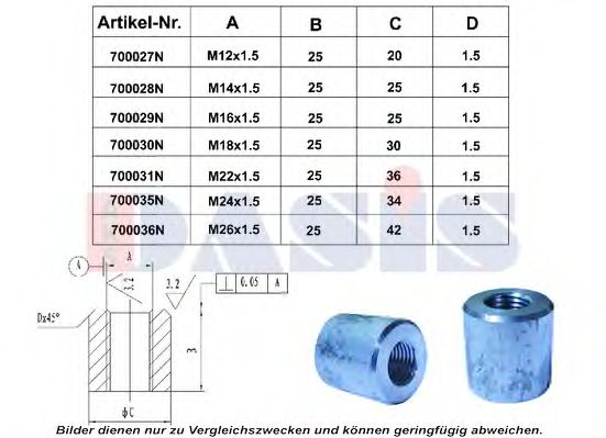Резьбовой штифт AKS DASIS 700028N