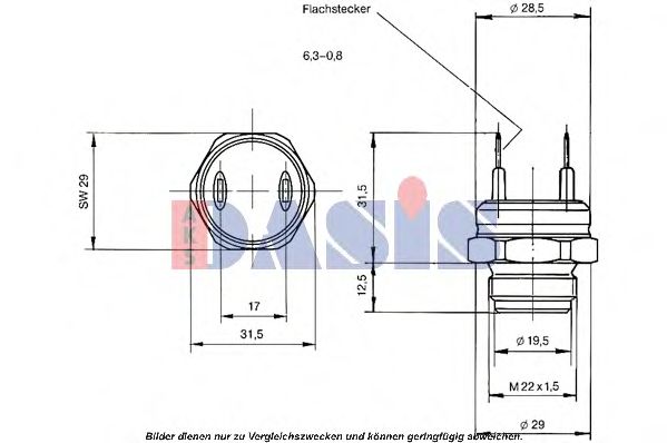 Термовыключатель, вентилятор радиатора AKS DASIS 751421N