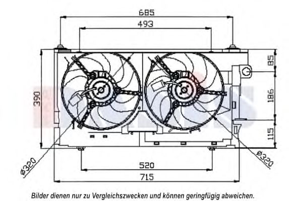 Вентилятор, охлаждение двигателя AKS DASIS 068023N