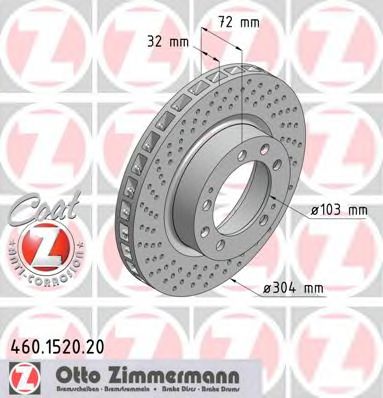 Тормозной диск ZIMMERMANN 460.1520.20