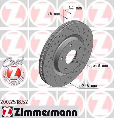 Тормозной диск ZIMMERMANN 200.2518.52