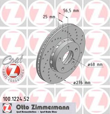 Тормозной диск ZIMMERMANN 100.1224.52
