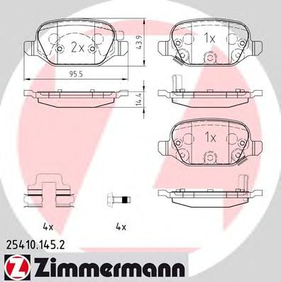 Комплект тормозных колодок, дисковый тормоз ZIMMERMANN 25410.145.2