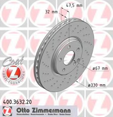 Тормозной диск ZIMMERMANN 400.3632.20