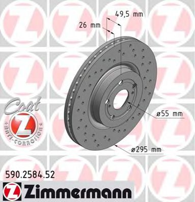 Тормозной диск ZIMMERMANN 590.2584.52