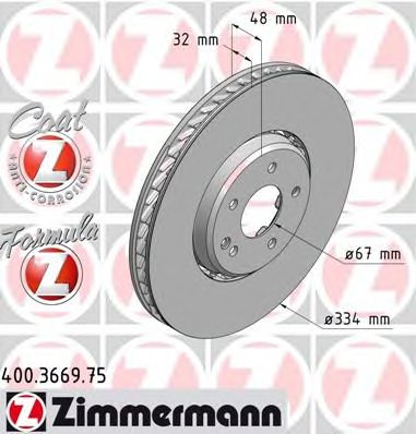 Тормозной диск ZIMMERMANN 400.3669.75