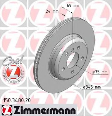 Тормозной диск ZIMMERMANN 150.3480.20