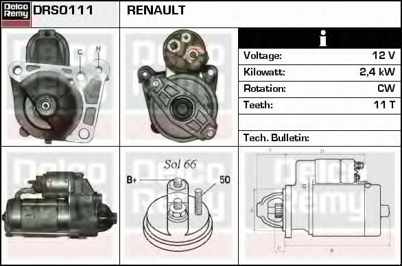 Стартер DELCO REMY DRS0111