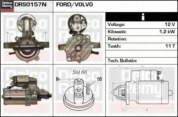 Стартер DELCO REMY DRS0157N