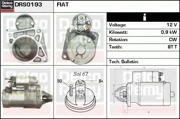 Стартер DELCO REMY DRS0193