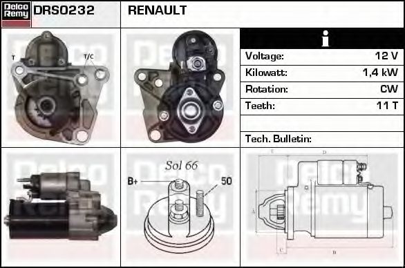 Стартер DELCO REMY DRS0232