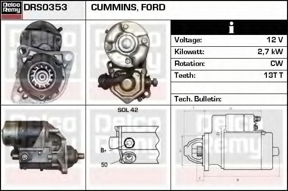 Стартер DELCO REMY DRS0353