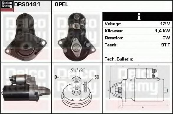 Стартер DELCO REMY DRS0481