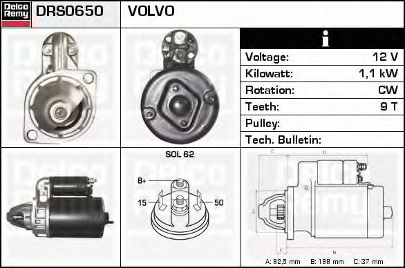 Стартер DELCO REMY DRS0650