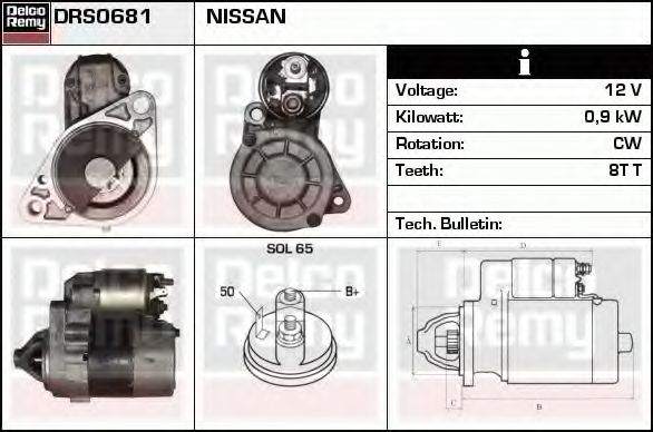 Стартер DELCO REMY DRS0681