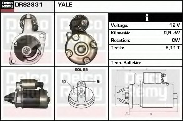 Стартер DELCO REMY DRS2831