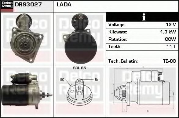 Стартер DELCO REMY DRS3027