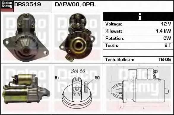 Стартер DELCO REMY DRS3549