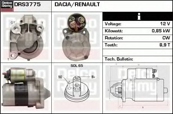 Стартер DELCO REMY DRS3775