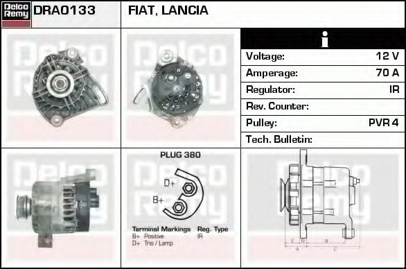 Генератор DELCO REMY DRA0133