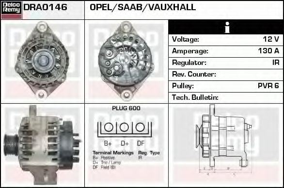 Генератор DELCO REMY DRA0146