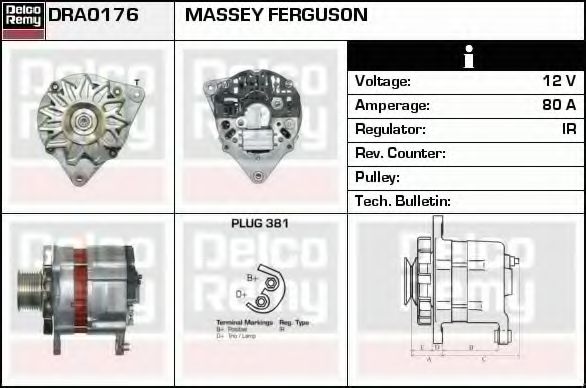 Генератор DELCO REMY DRA0176