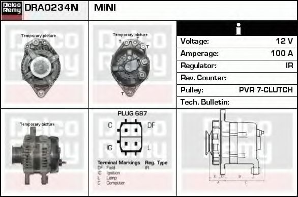 Генератор DELCO REMY DRA0234N